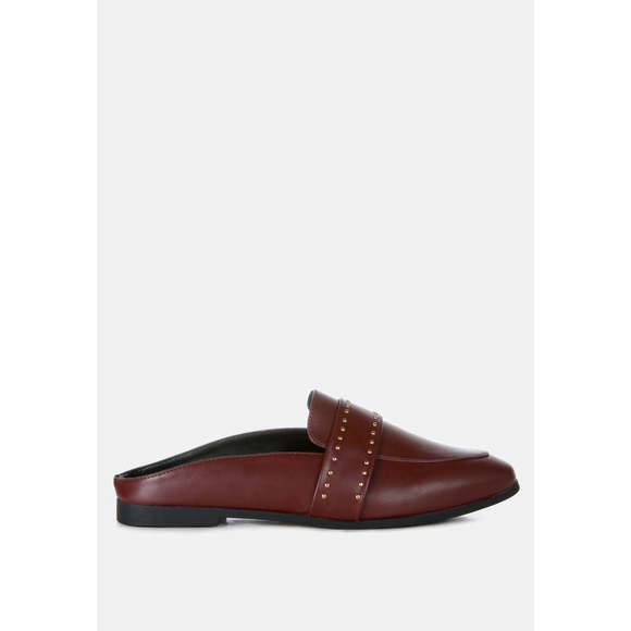 Walkout Faux Leather Studded Detail Mules - Picture 1 of 5